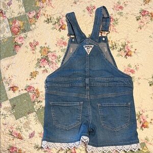 OshKosh B'gosh Blue Denim Overalls with White Lace